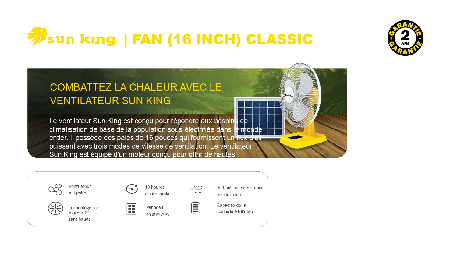 SUN KING FAN (16 INCH)